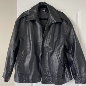 GRLFRND Black Leather Jacket, Size Medium